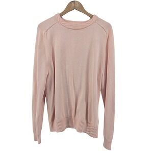 J.Crew XL Pastel Pink 100% Cotton Seed Stitch Sweater Crewneck Pullover